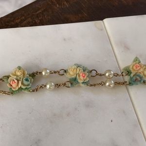 Lucite and Faux-pearl Bracelet